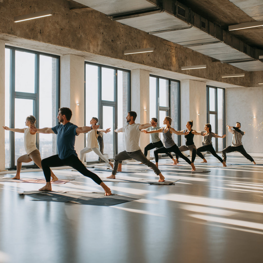 Pokojné joga štúdio s prírodným svetlom