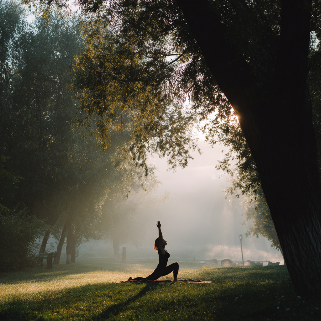 Inštruktor jogy vedie lekciu